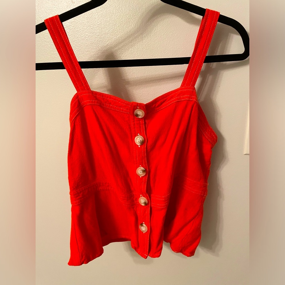 Harper Heritage crop button down tank